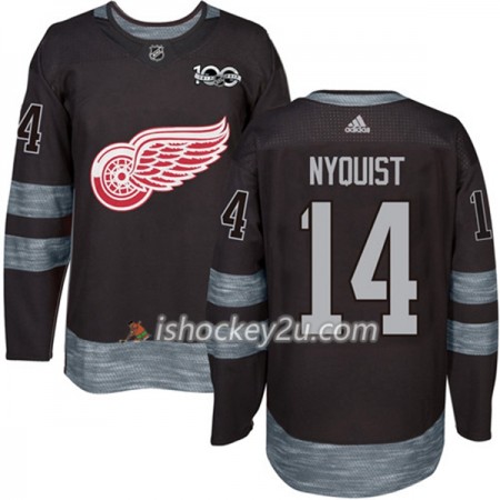 Mænd NHL Detroit Red Wings Trøje Gustav Nyquist 14 1917-2017 100th Anniversary Adidas Sort Authentic